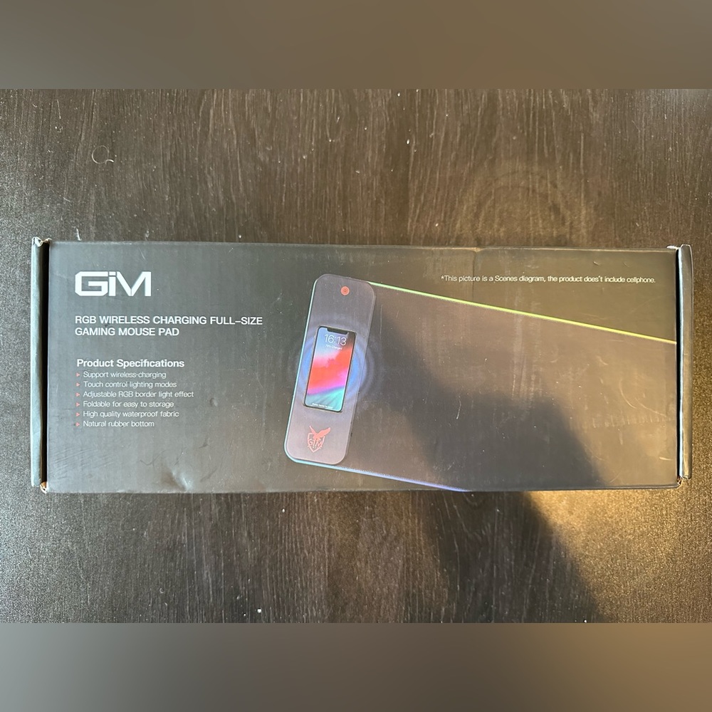 GIM RGB wireless charging full size gaming mouse pad. Non Slip Rubber Base.